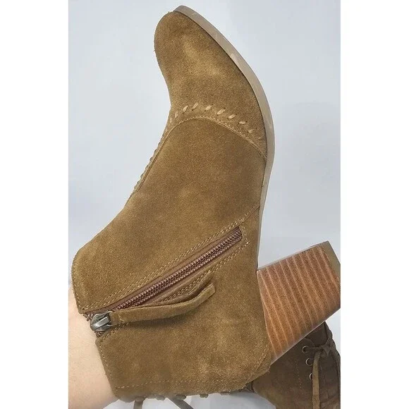 Minnetonka Melissa Bootie Womens 9.5 Dusty Brown Suede Side Zip Ankle 81033 - Picture 5 of 16